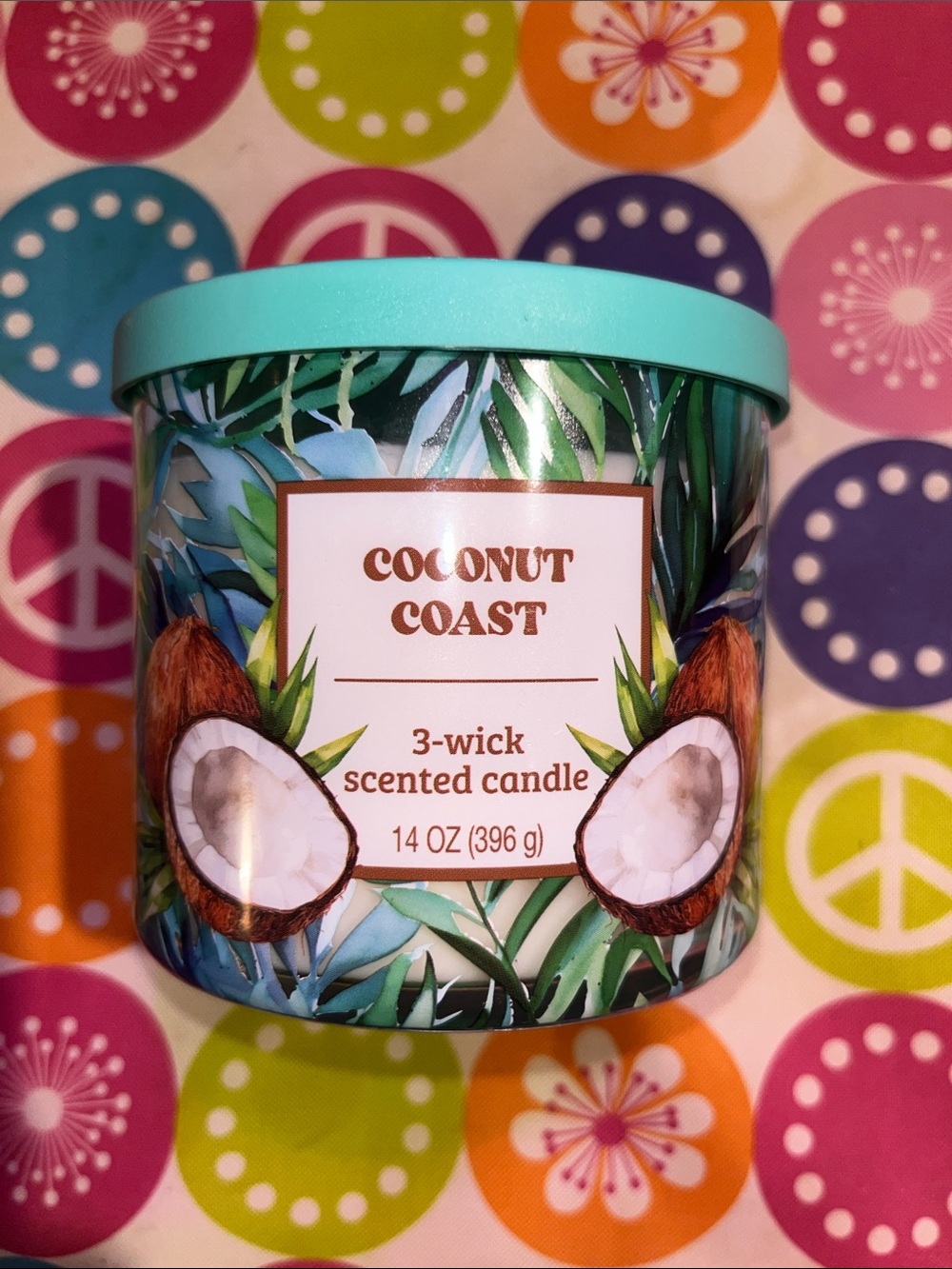 Coconut Coast 3-Wick Scented Candle - Teal Lid